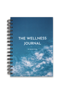 the wellness journal blue cover with clouds - meow yoga dubai