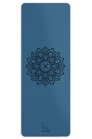 blue yoga mat with mandala design - meow yoga dubai