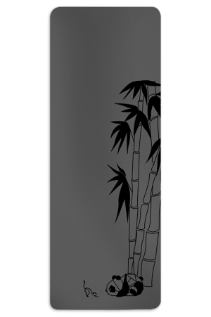 grey yoga mat with panda design - meow yoga dubai