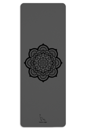 grey yoga mat with mandala design - meow yoga dubai