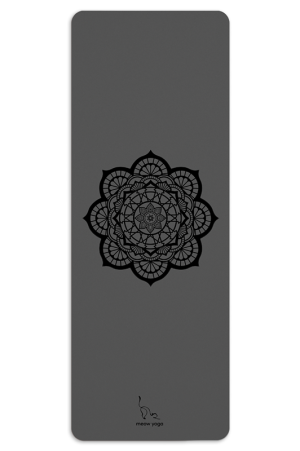 grey yoga mat with mandala design - meow yoga dubai